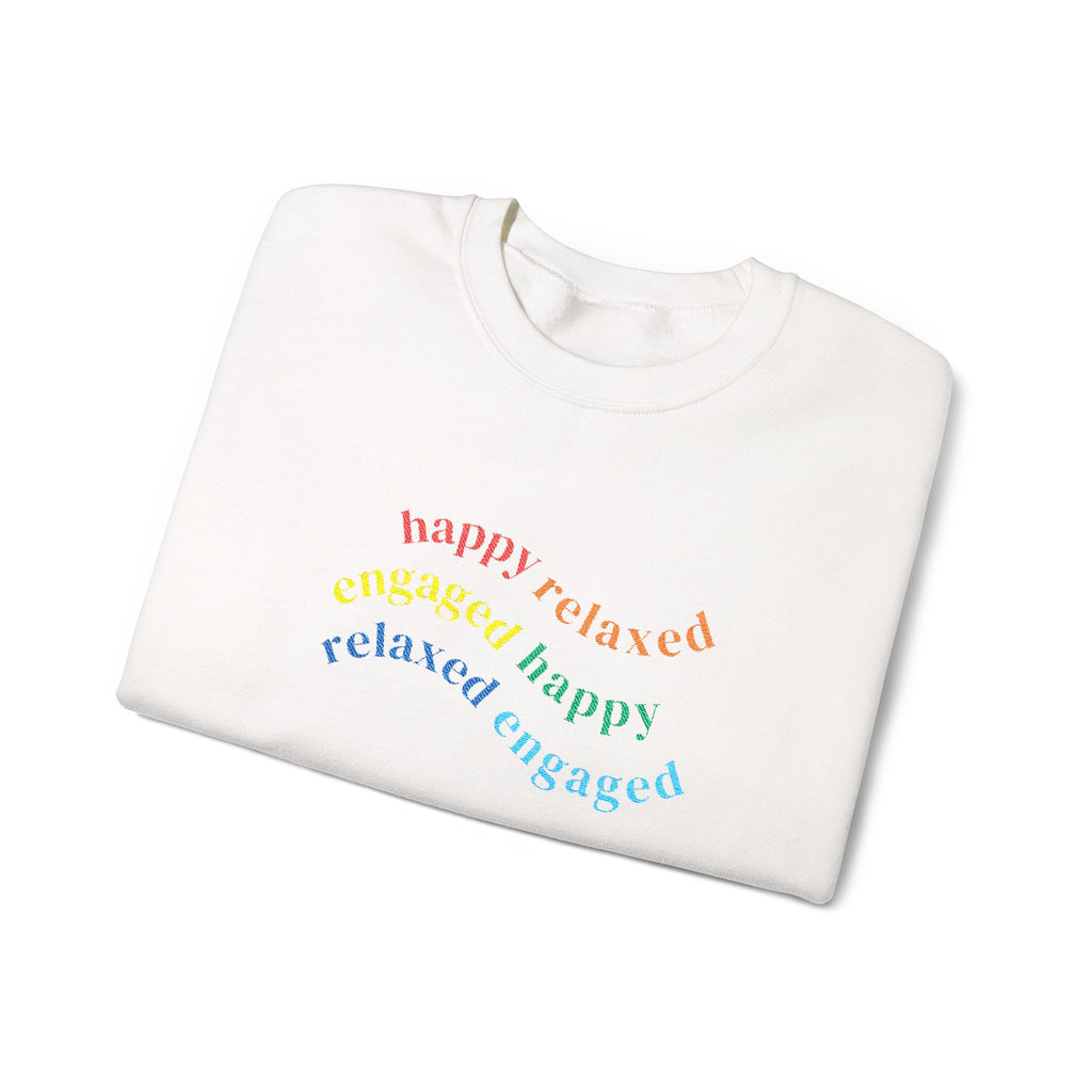 HRE Happy Relaxed Engaged Embroidered Sweatshirt