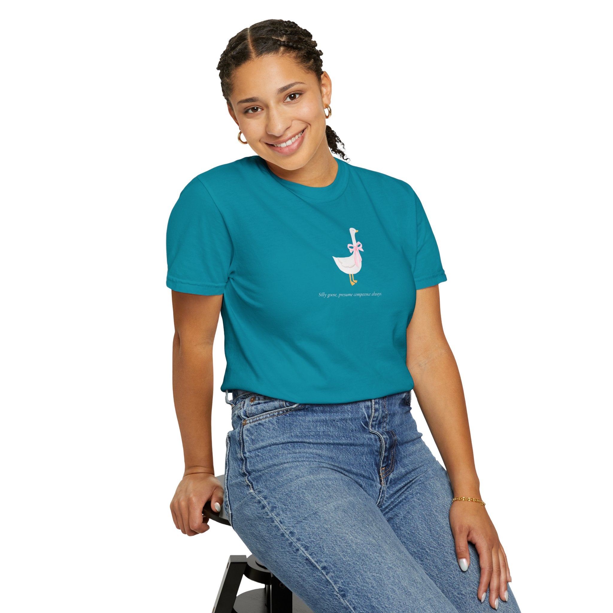 Silly Goose | Presume Competence Always | T Shirt| Pink Bow