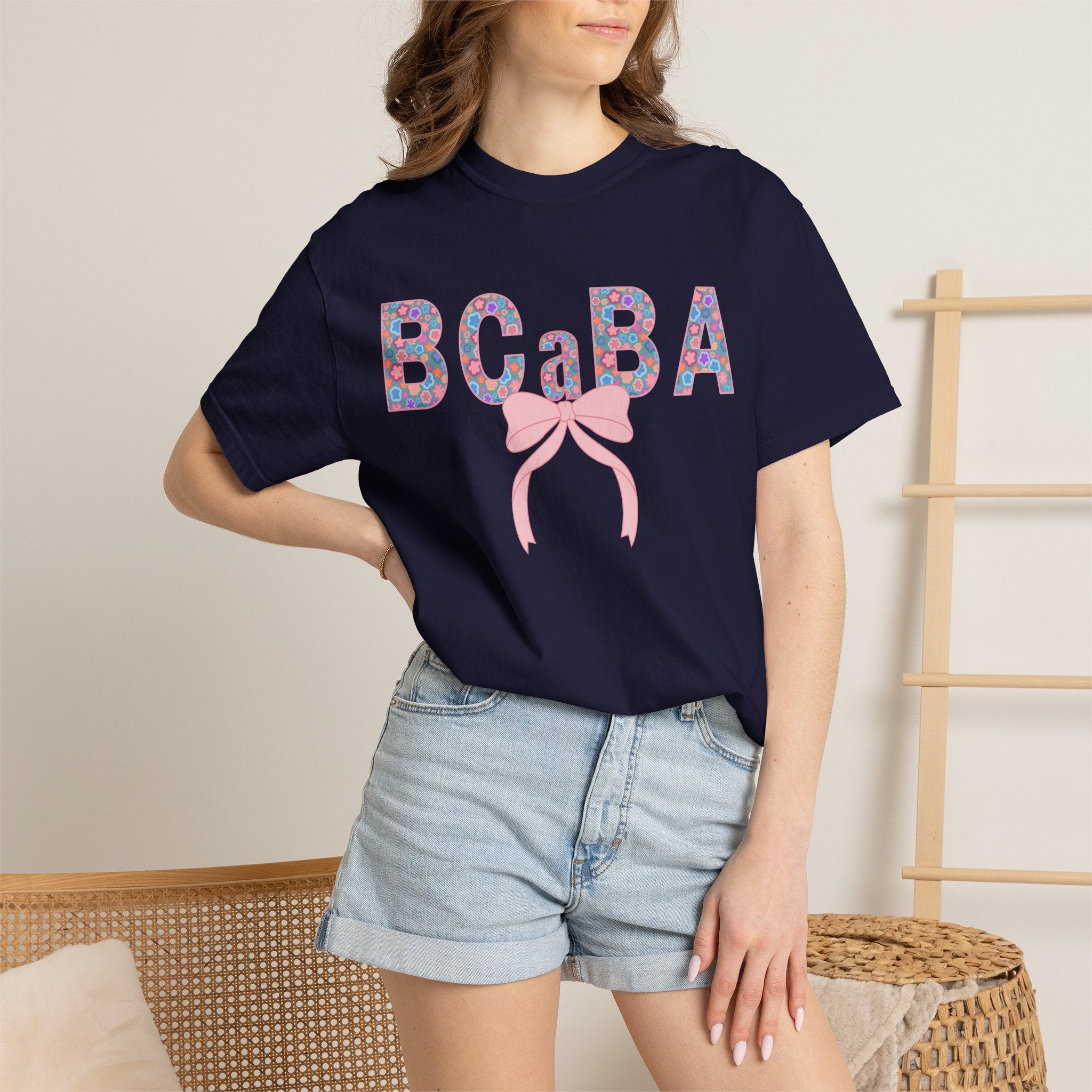 BCaBA | Board Certified Assistant Behavior Analyst |T-Shirt | Doodle Flowers | Comfort Colors
