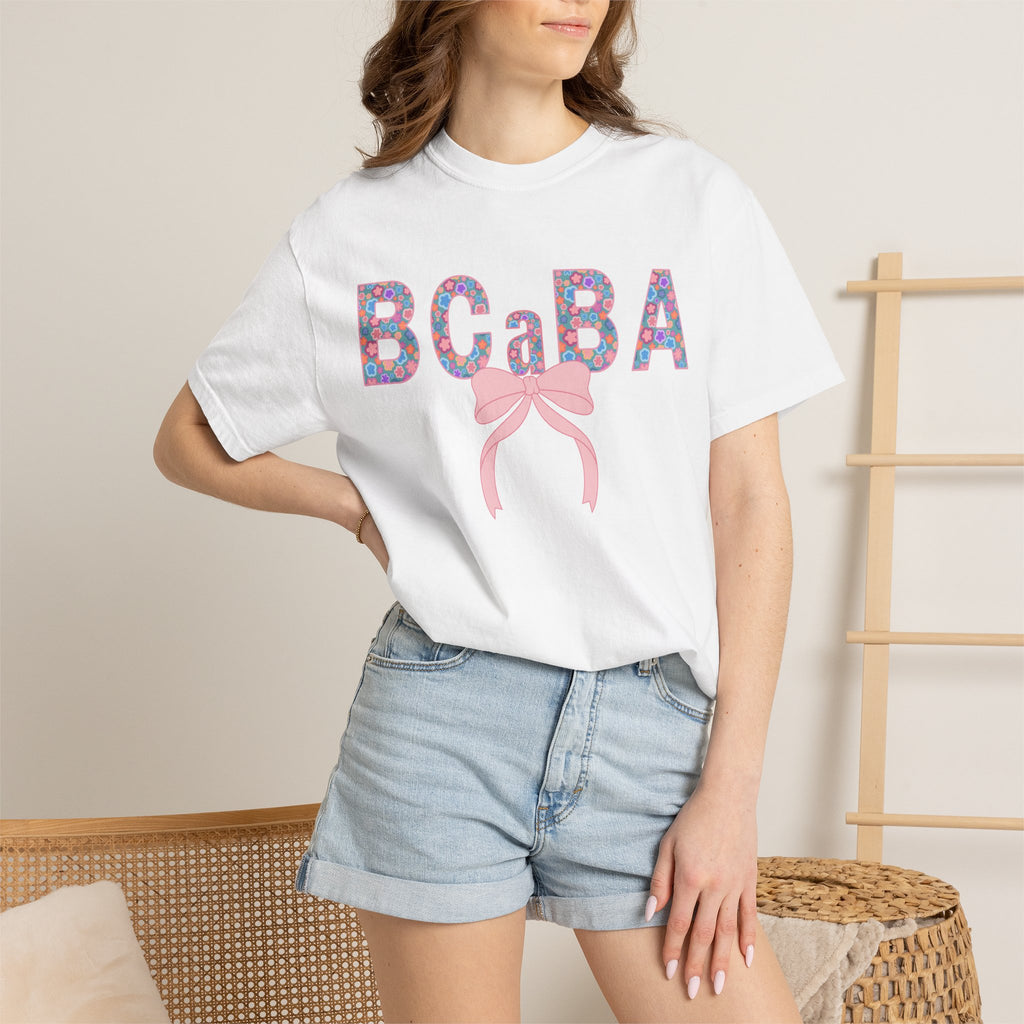 BCaBA | Board Certified Assistant Behavior Analyst |T-Shirt | Doodle Flowers | Comfort Colors