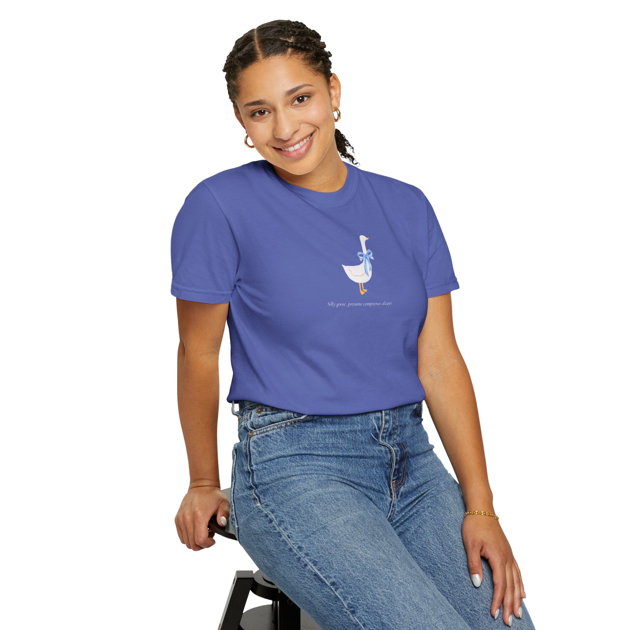 Silly Goose | Presume Competence Always | T Shirt| Blue Bow