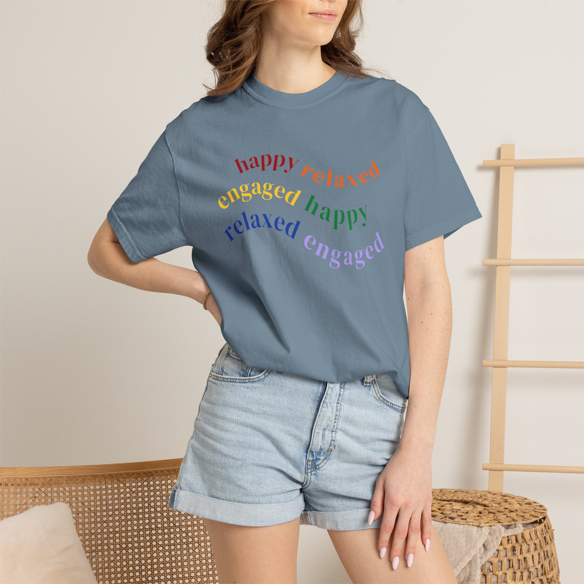 HRE Happy Relaxed Engaged Rainbow | Comfort Colors