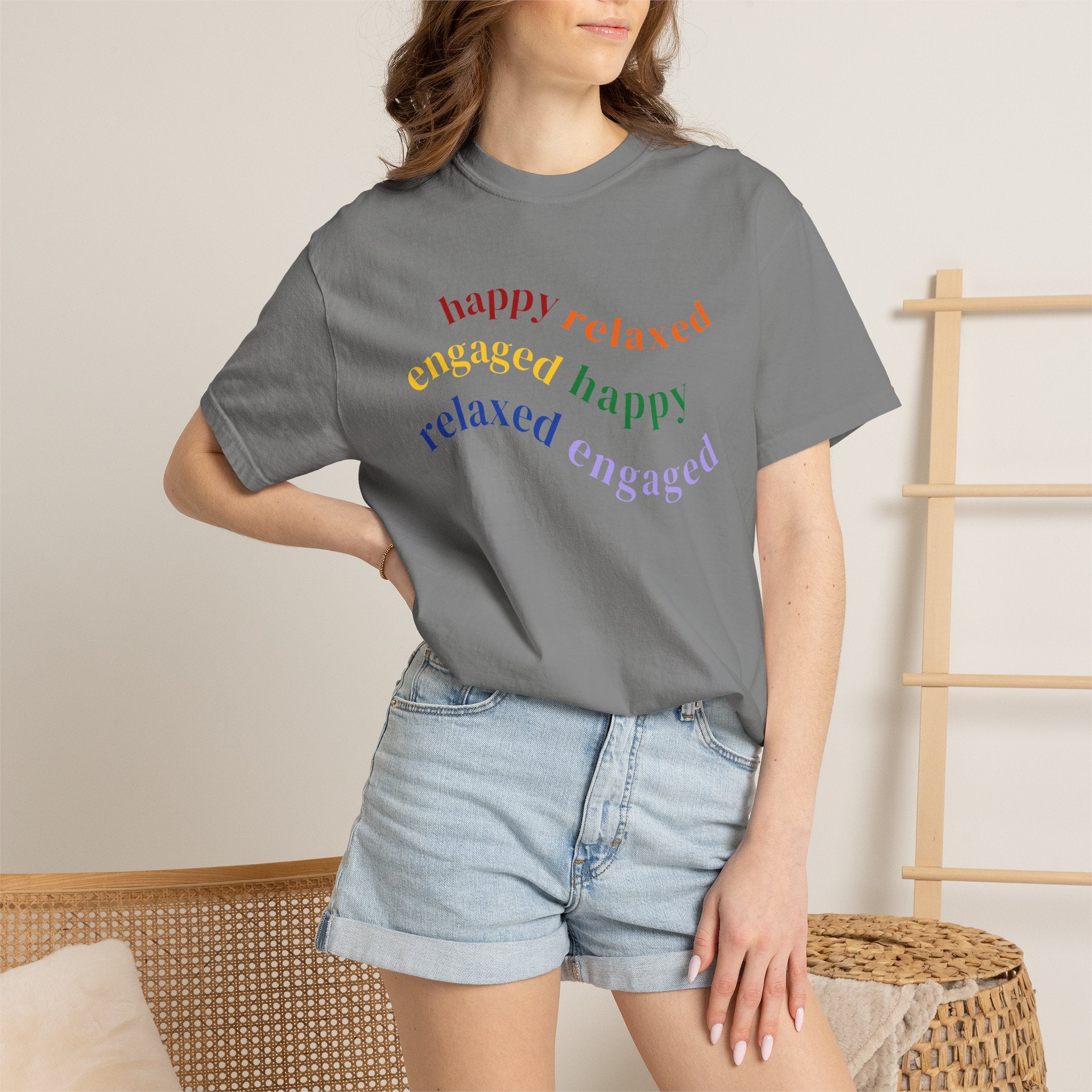 HRE Happy Relaxed Engaged Rainbow | Comfort Colors