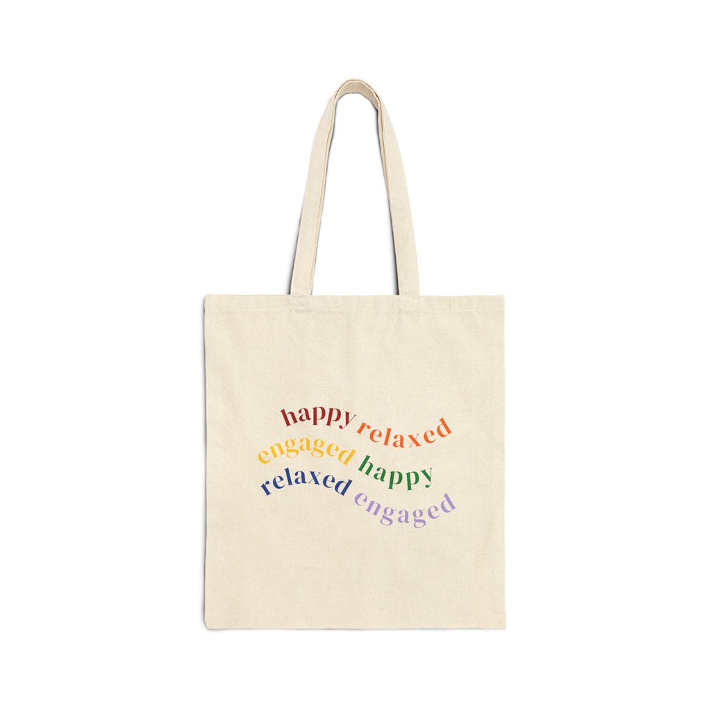 HRE Happy Relaxed Engaged Cotton Canvas Tote Bag