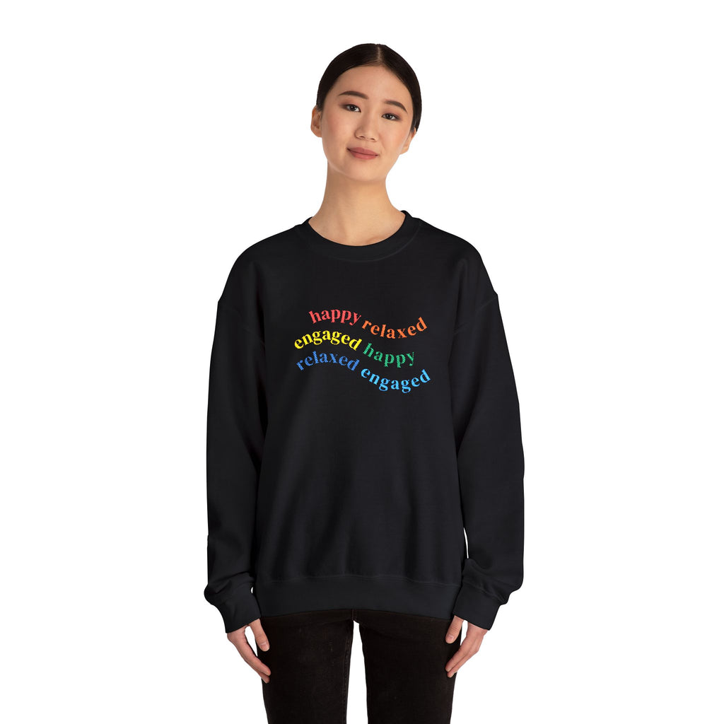 HRE Happy Relaxed Engaged Embroidered Sweatshirt