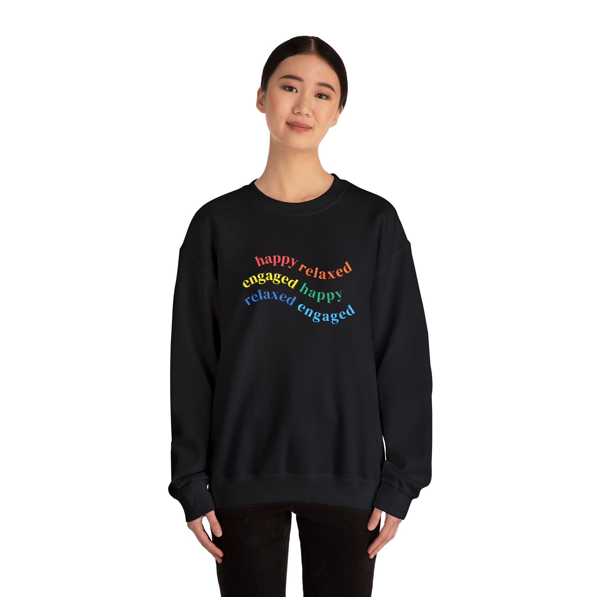 HRE Happy Relaxed Engaged Embroidered Sweatshirt