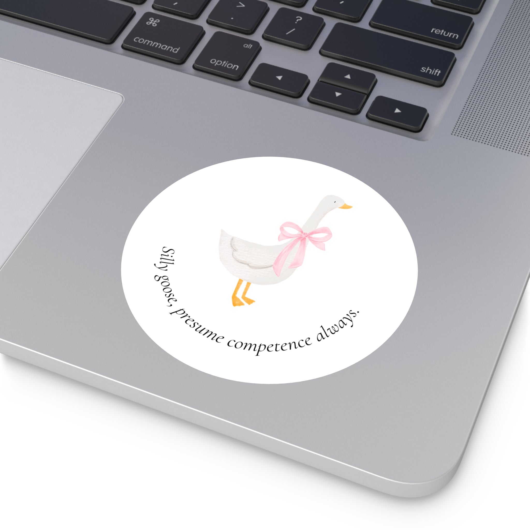 Silly Goose | Presume Competence | Round Sticker