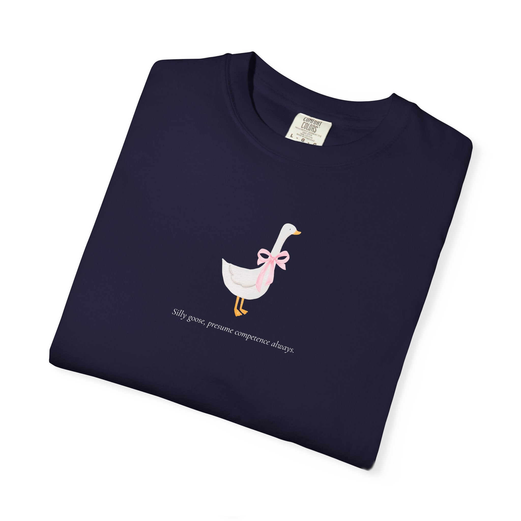 Silly Goose | Presume Competence Always | T Shirt| Pink Bow