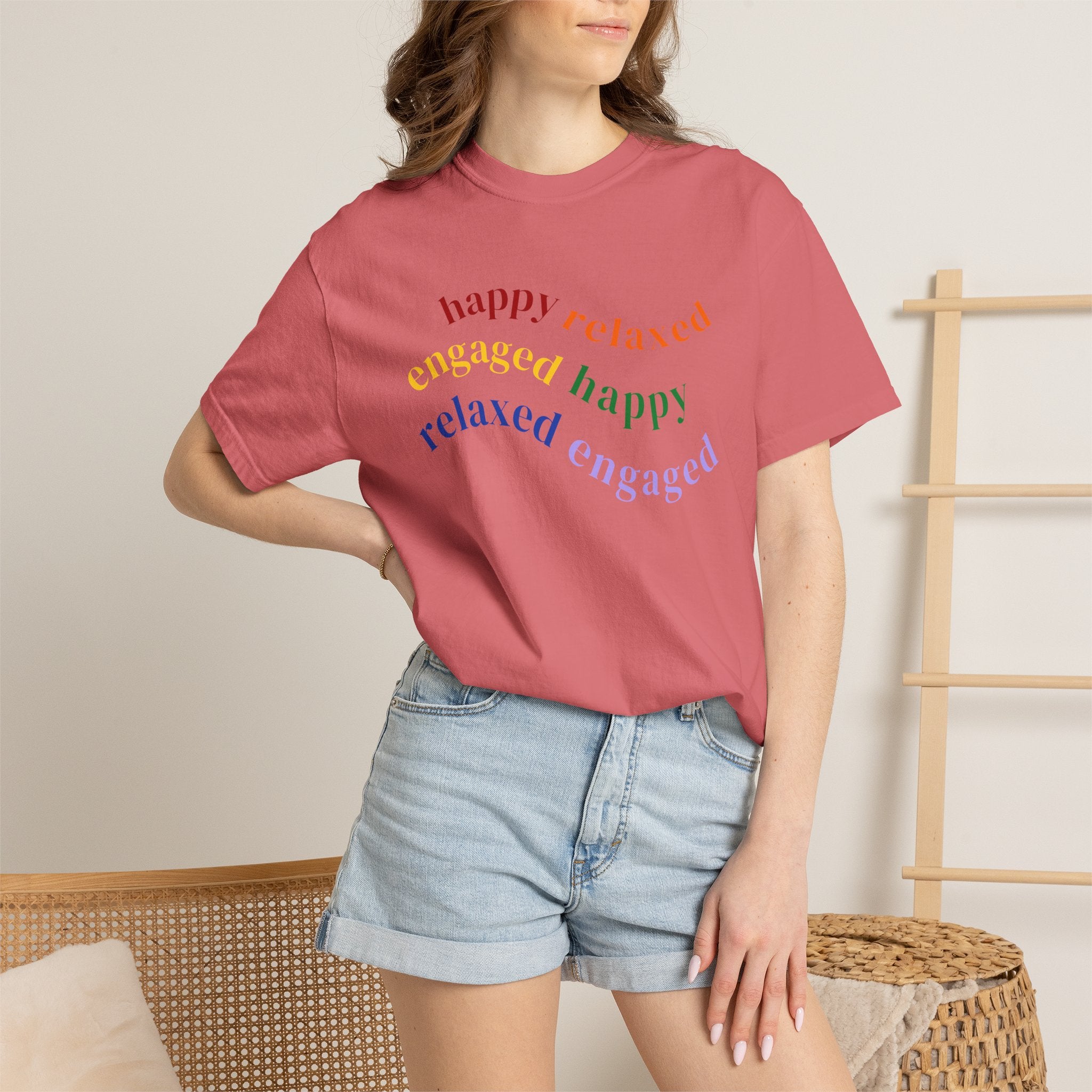 HRE Happy Relaxed Engaged Rainbow | Comfort Colors