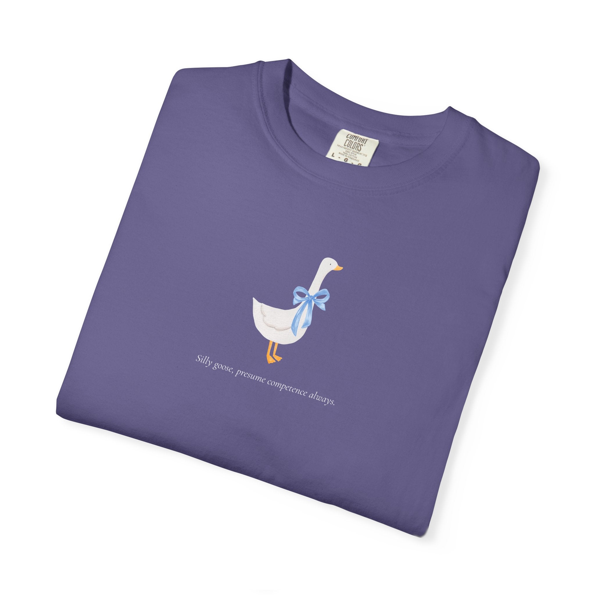 Silly Goose | Presume Competence Always | T Shirt| Blue Bow