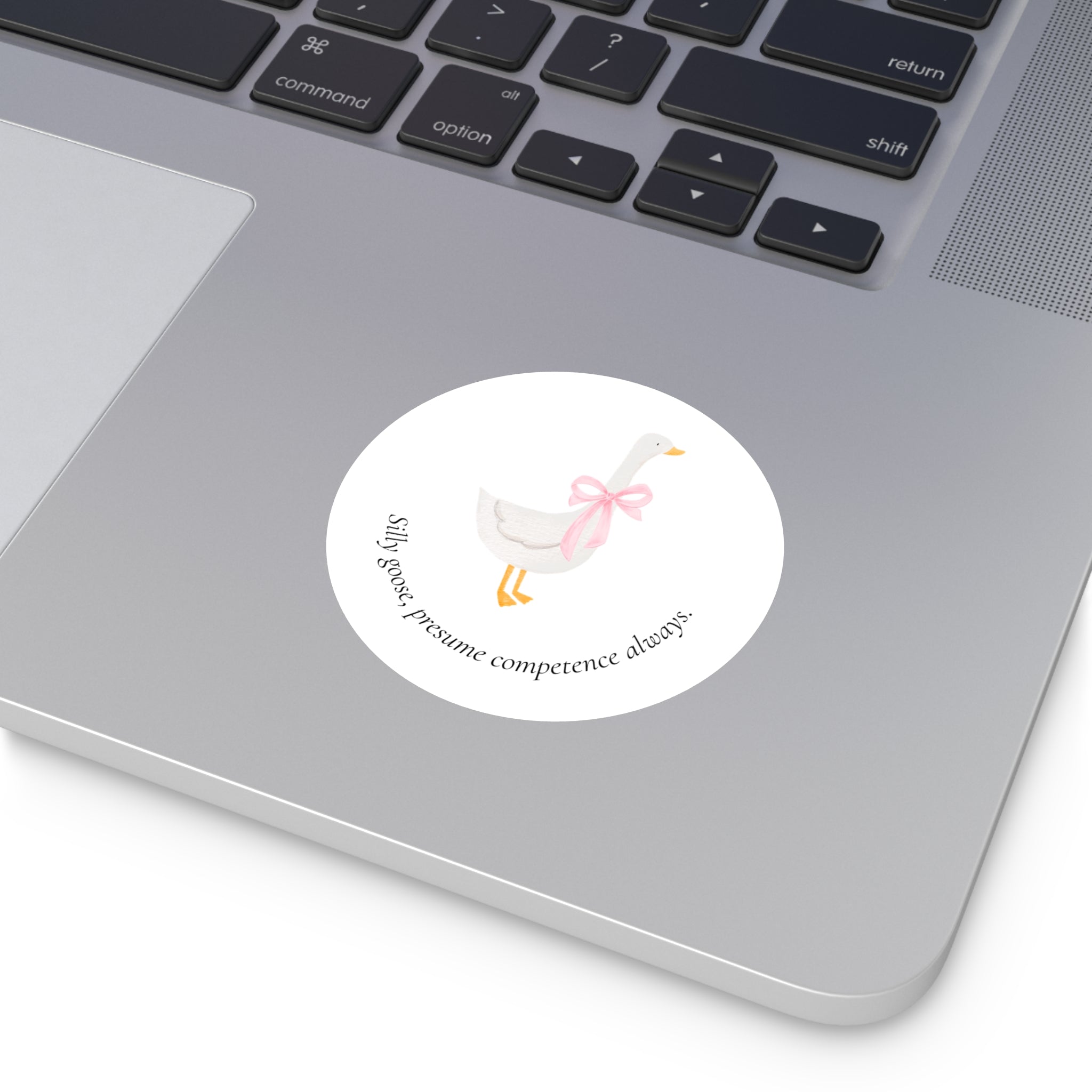 Silly Goose | Presume Competence | Round Sticker