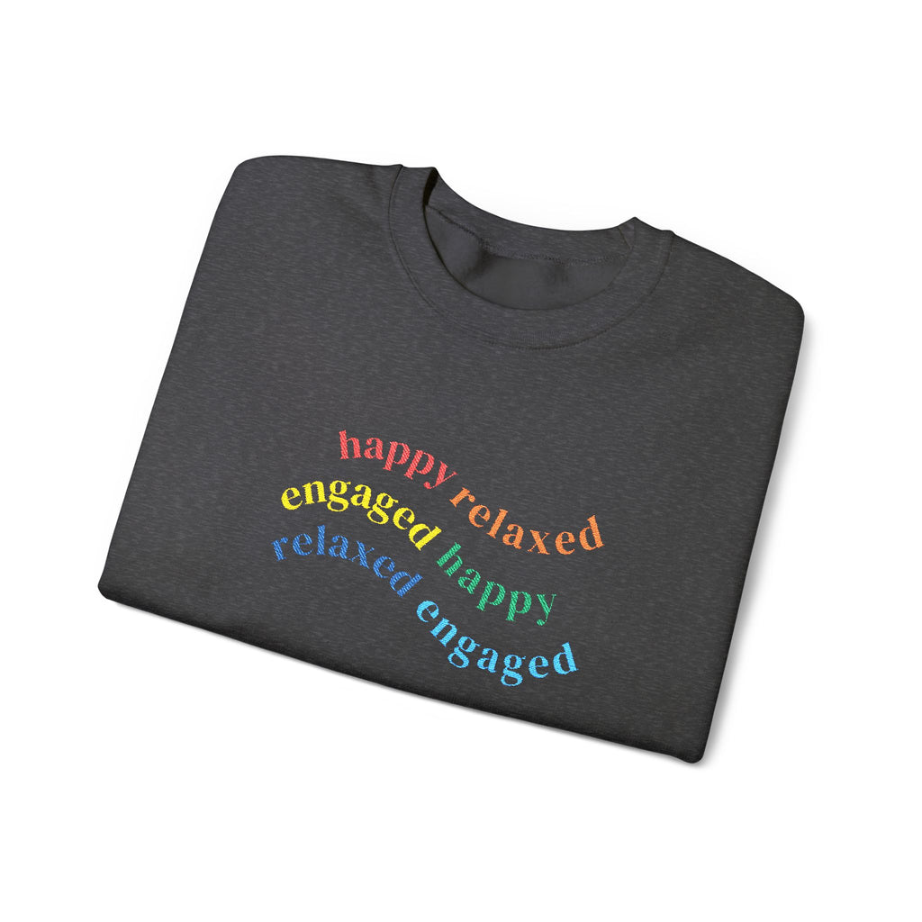 HRE Happy Relaxed Engaged Embroidered Sweatshirt