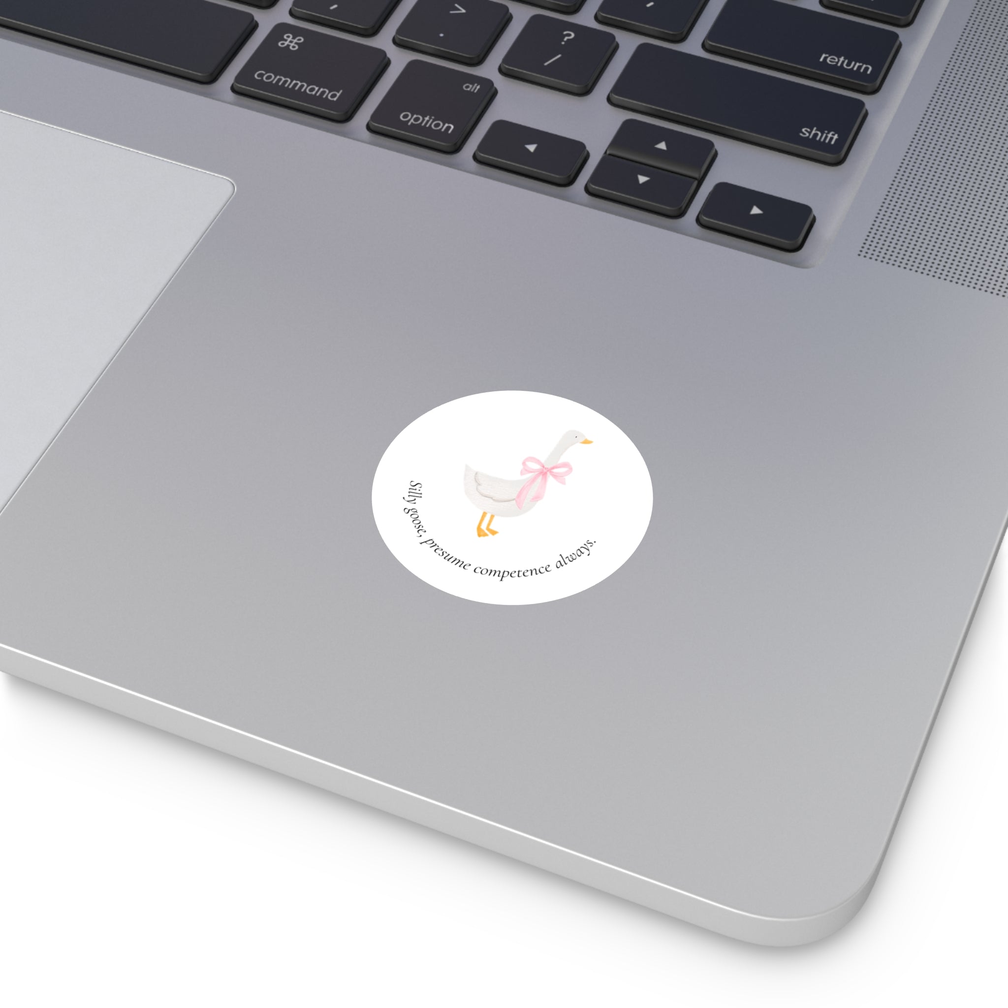 Silly Goose | Presume Competence | Round Sticker
