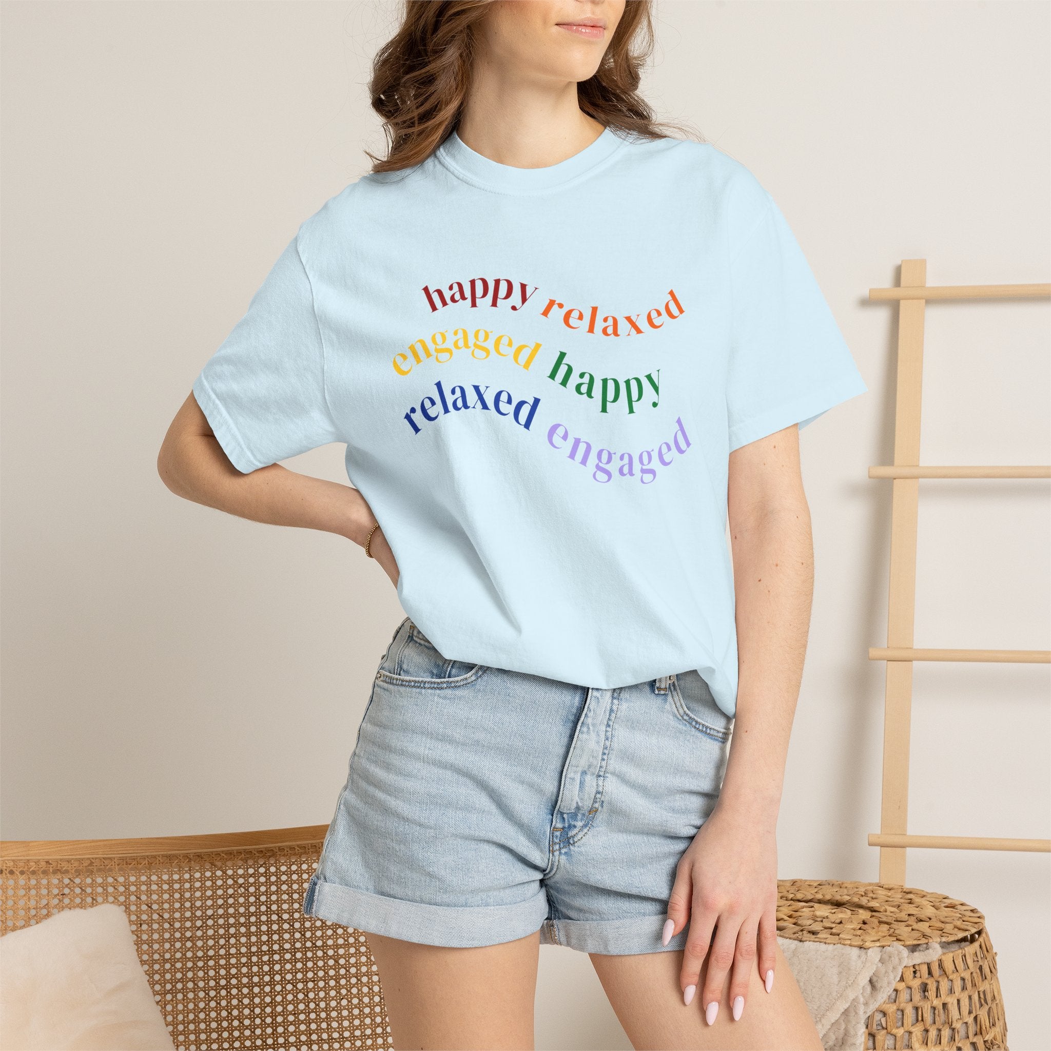 HRE Happy Relaxed Engaged Rainbow | Comfort Colors
