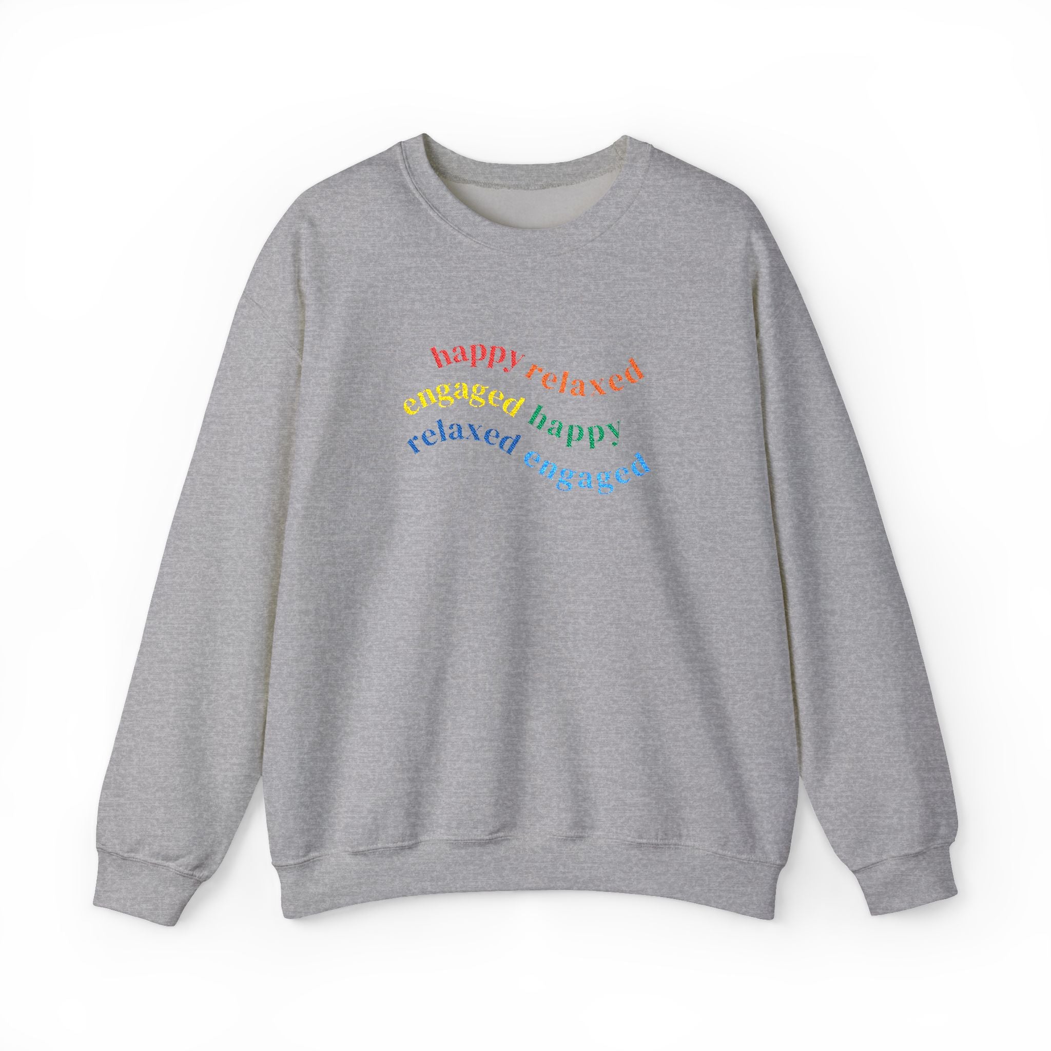 HRE Happy Relaxed Engaged Embroidered Sweatshirt