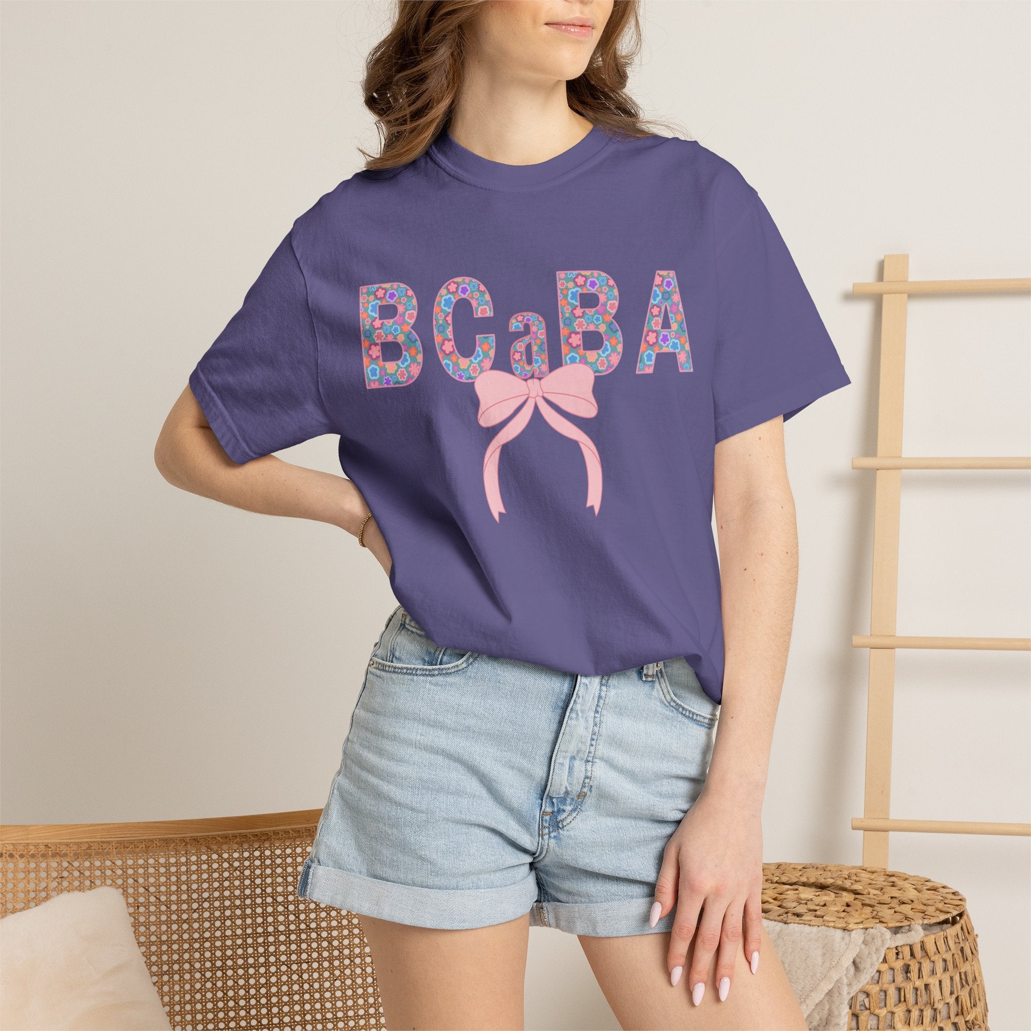 BCaBA | Board Certified Assistant Behavior Analyst |T-Shirt | Doodle Flowers | Comfort Colors