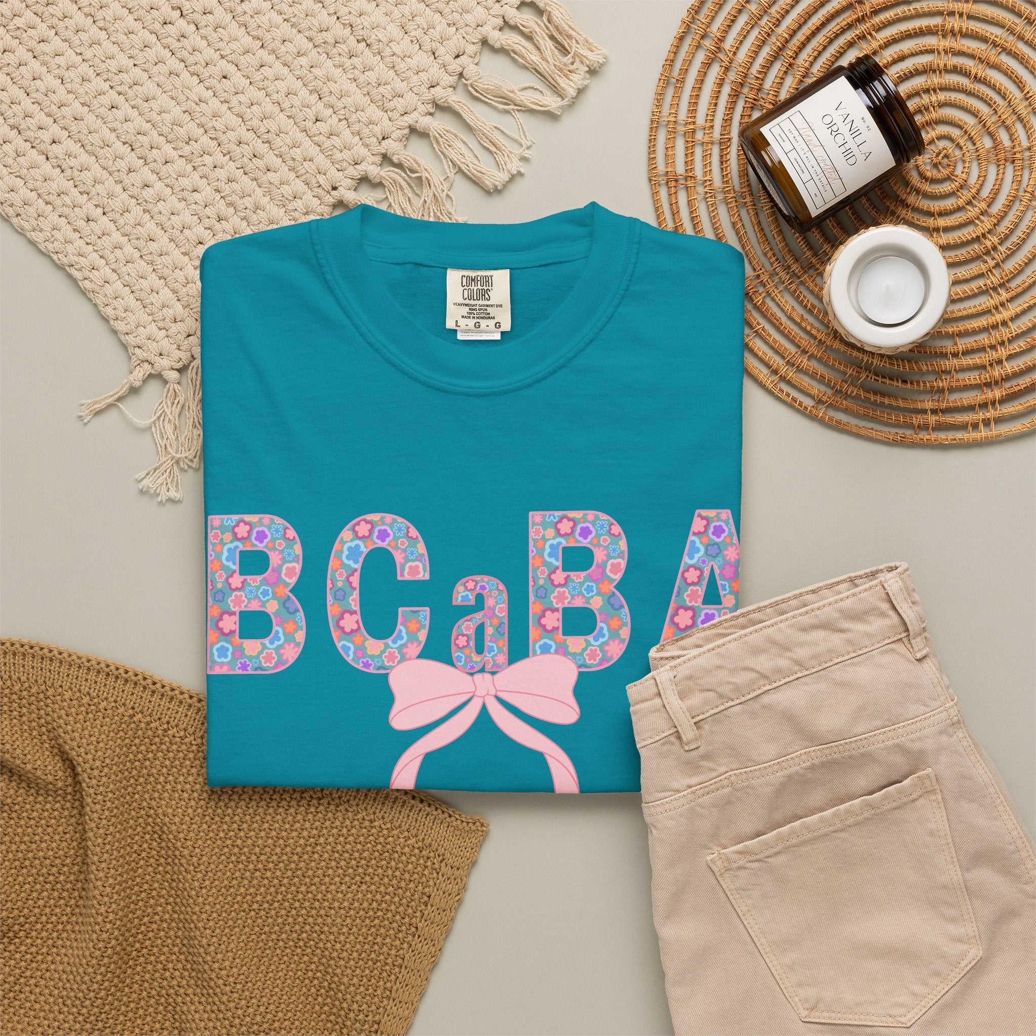 BCaBA | Board Certified Assistant Behavior Analyst |T-Shirt | Doodle Flowers | Comfort Colors