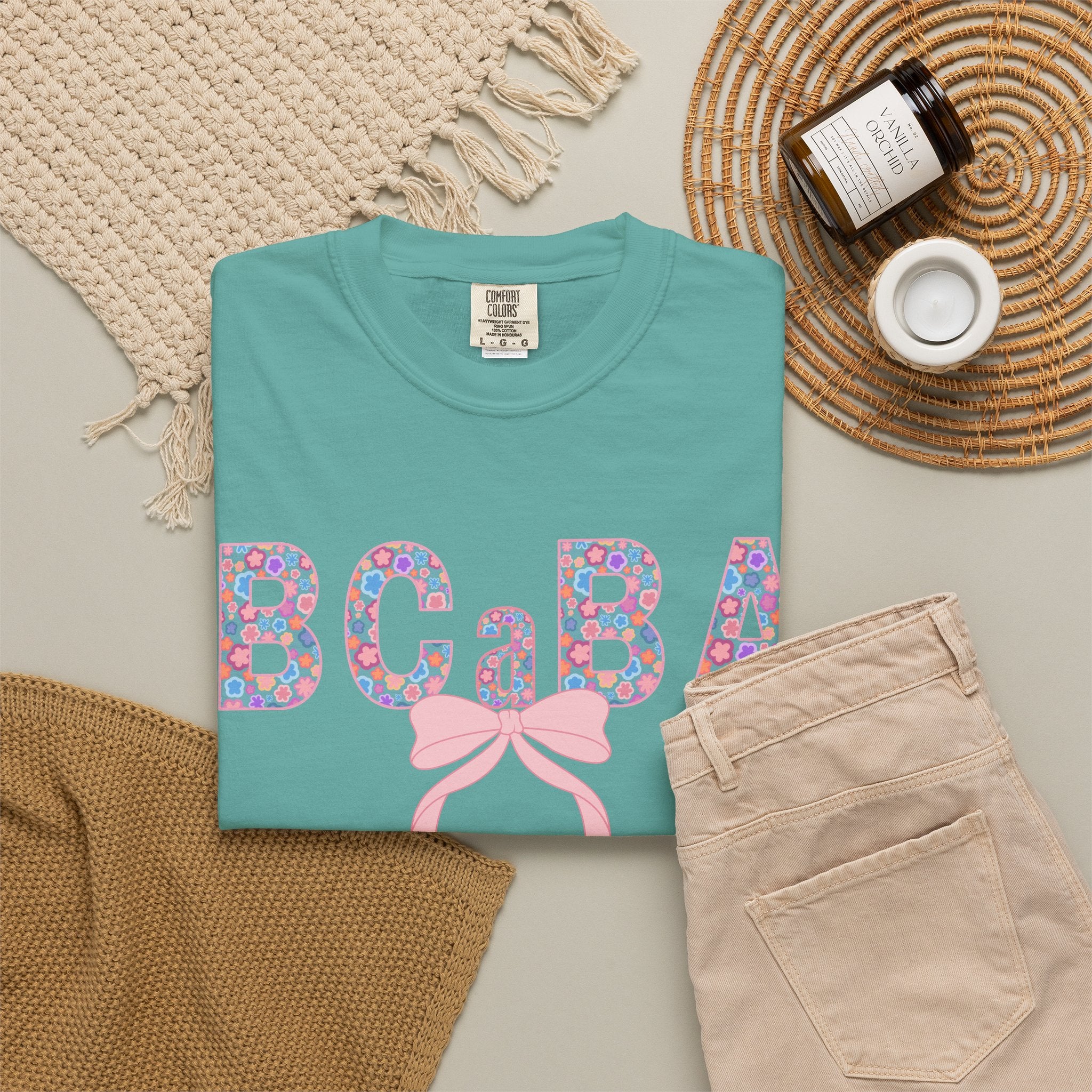 BCaBA | Board Certified Assistant Behavior Analyst |T-Shirt | Doodle Flowers | Comfort Colors