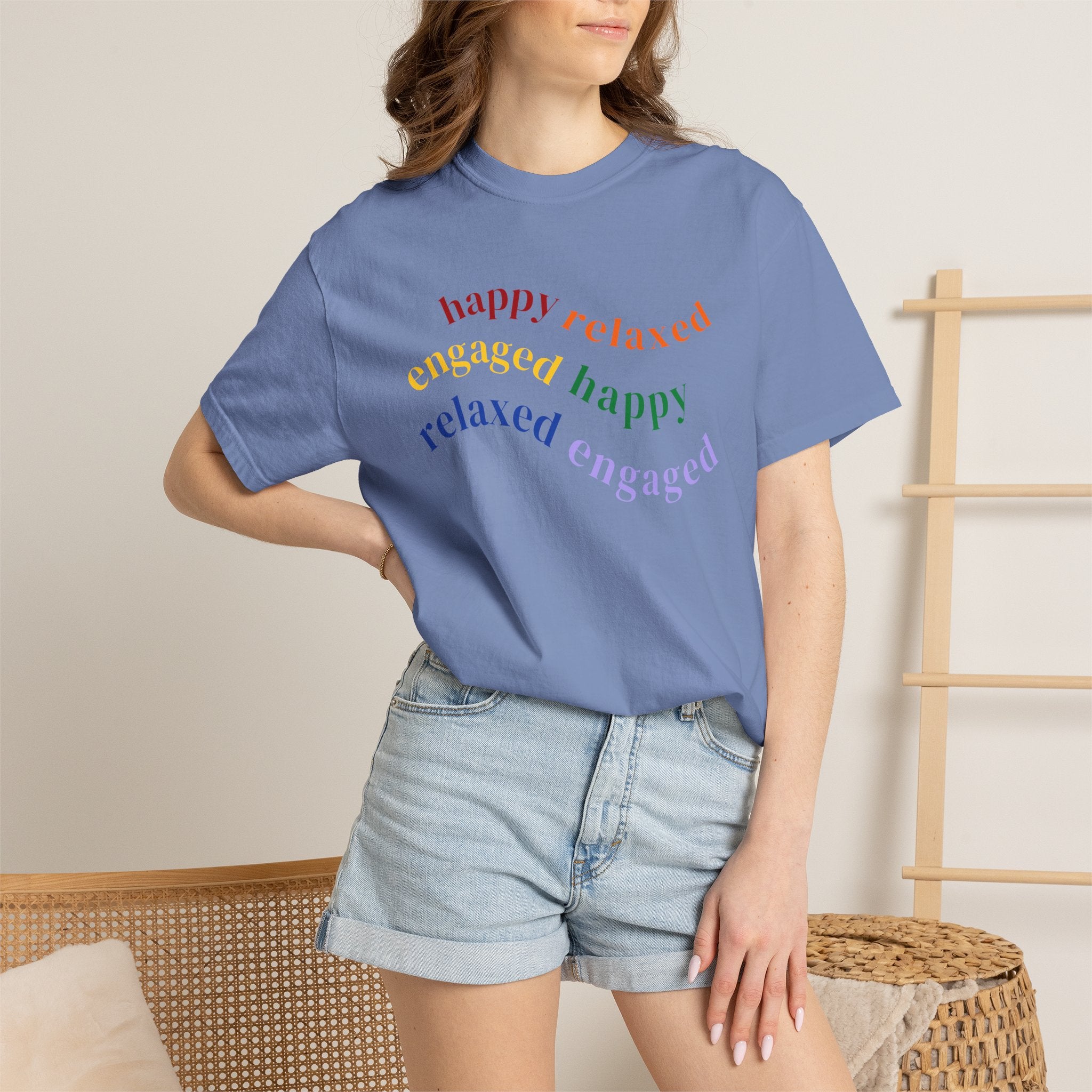 HRE Happy Relaxed Engaged Rainbow | Comfort Colors
