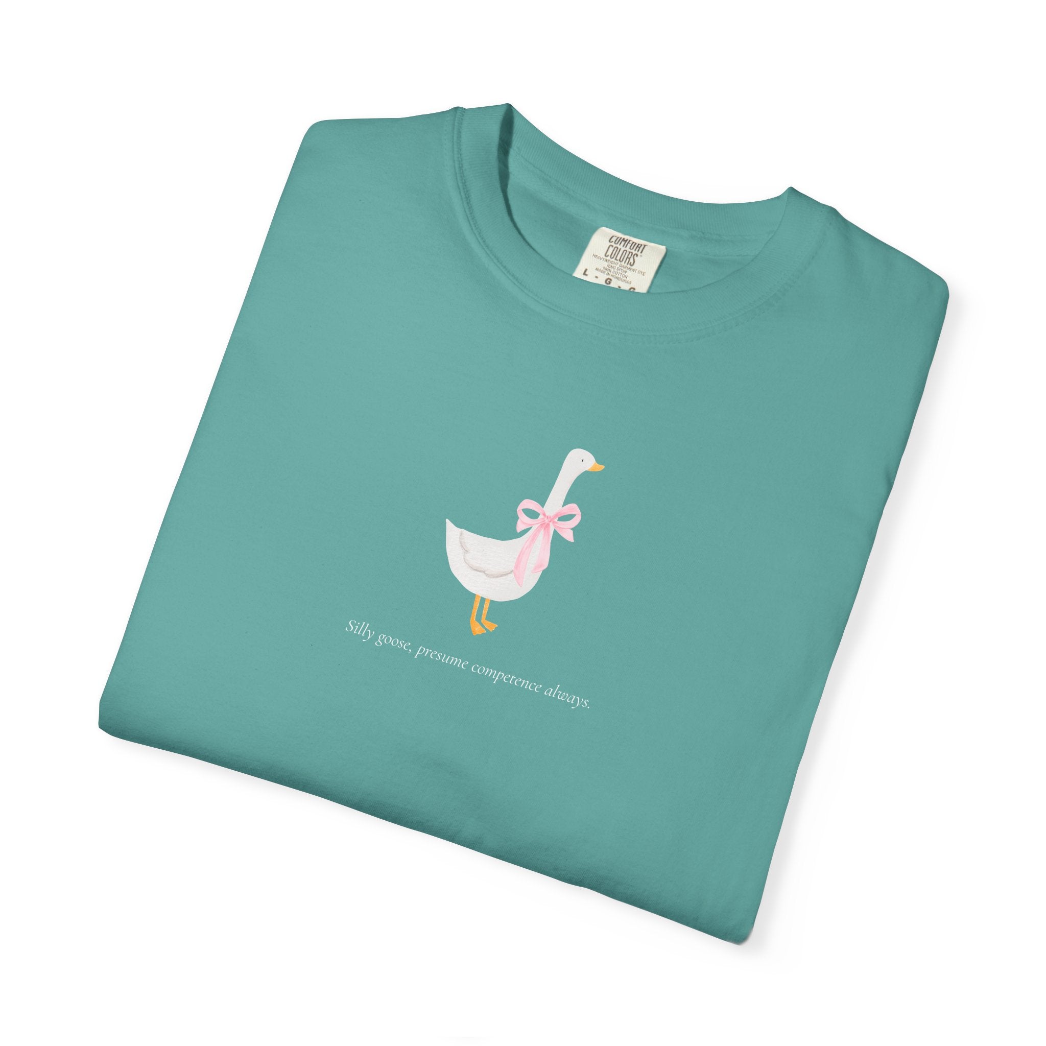 Silly Goose | Presume Competence Always | T Shirt| Pink Bow