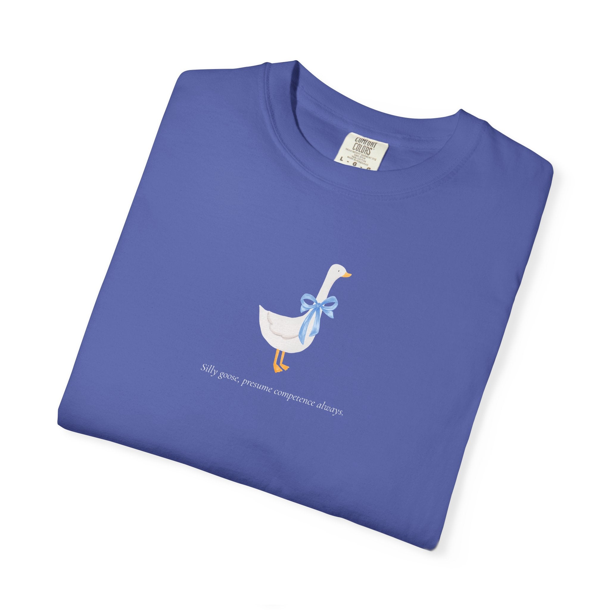 Silly Goose | Presume Competence Always | T Shirt| Blue Bow