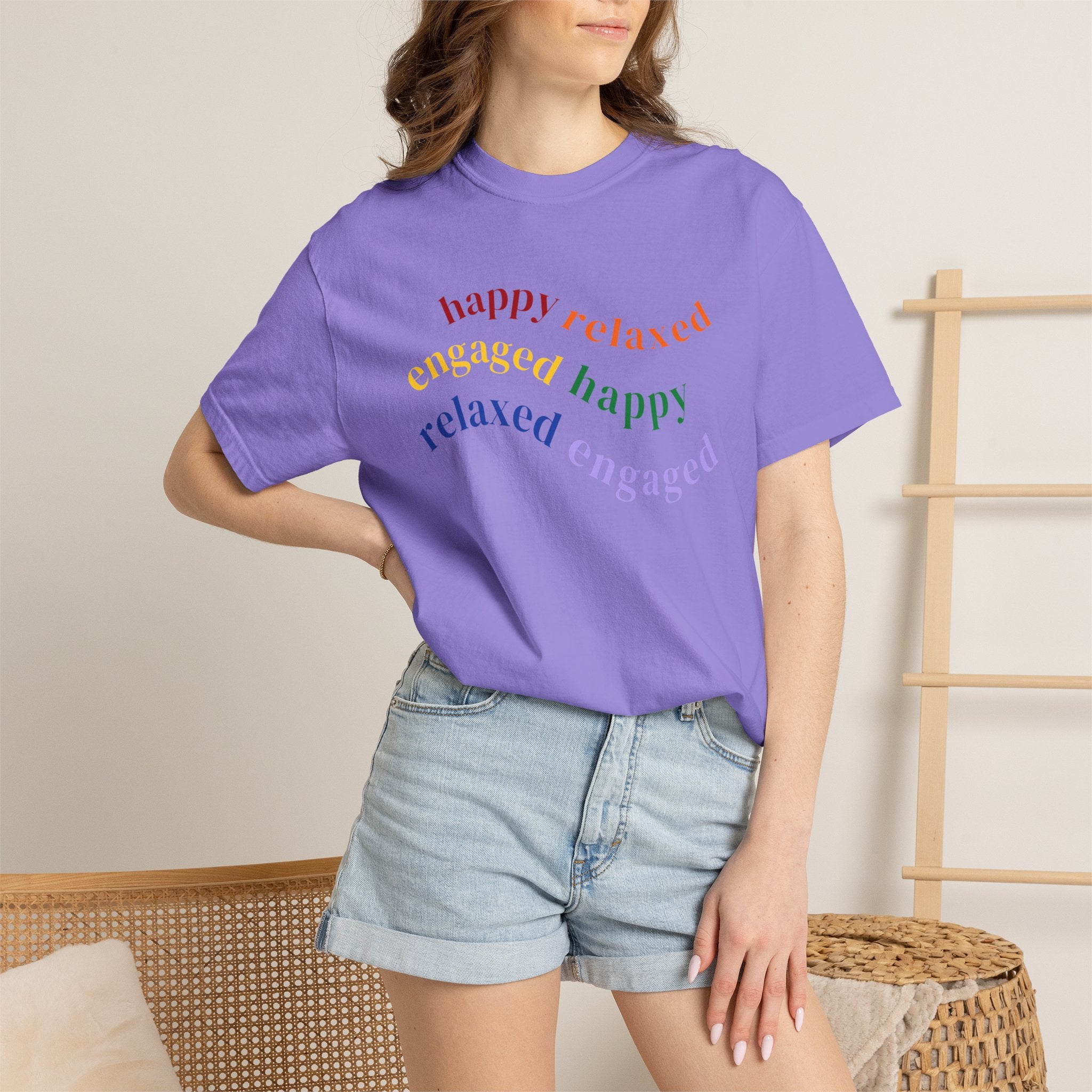 HRE Happy Relaxed Engaged Rainbow | Comfort Colors