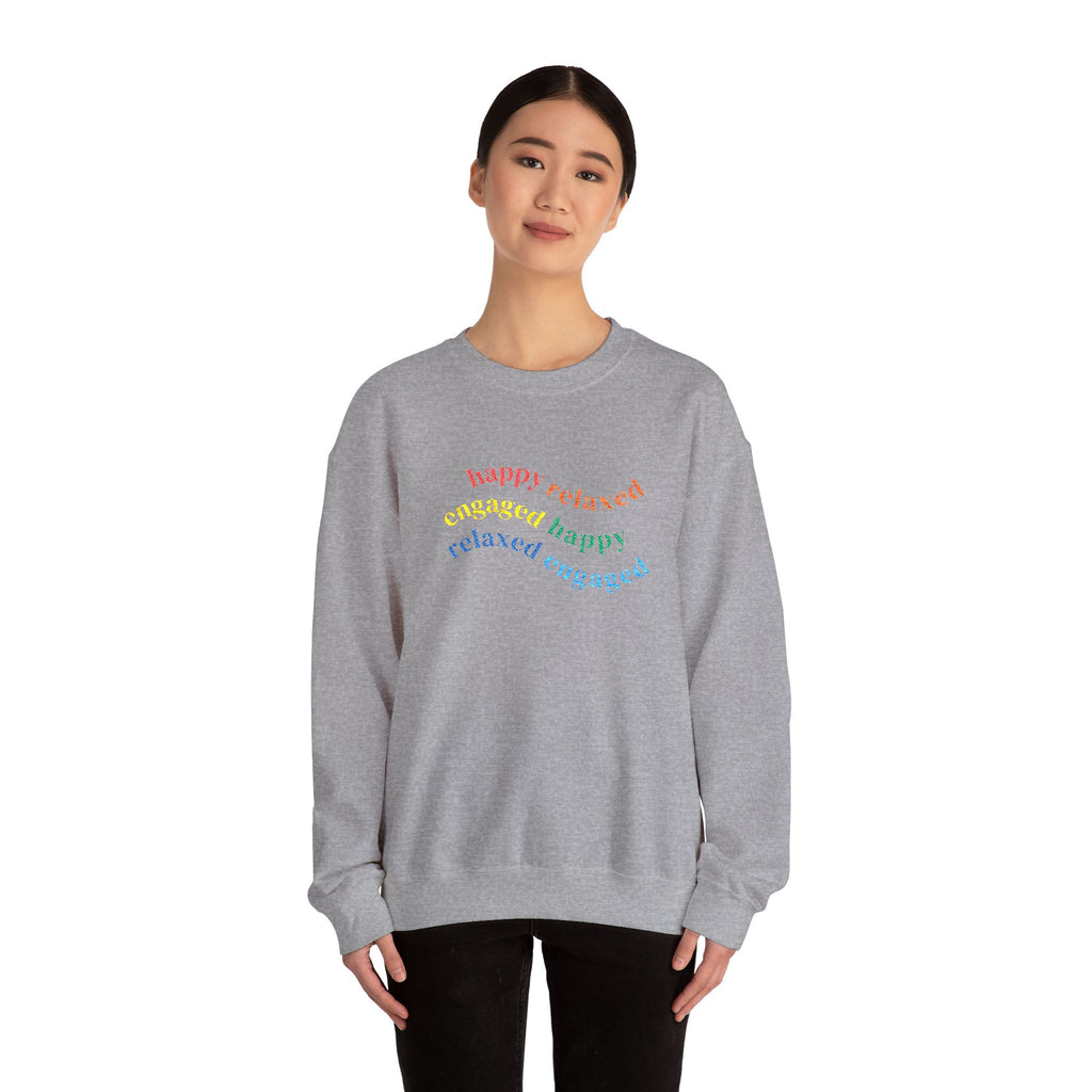 HRE Happy Relaxed Engaged Embroidered Sweatshirt