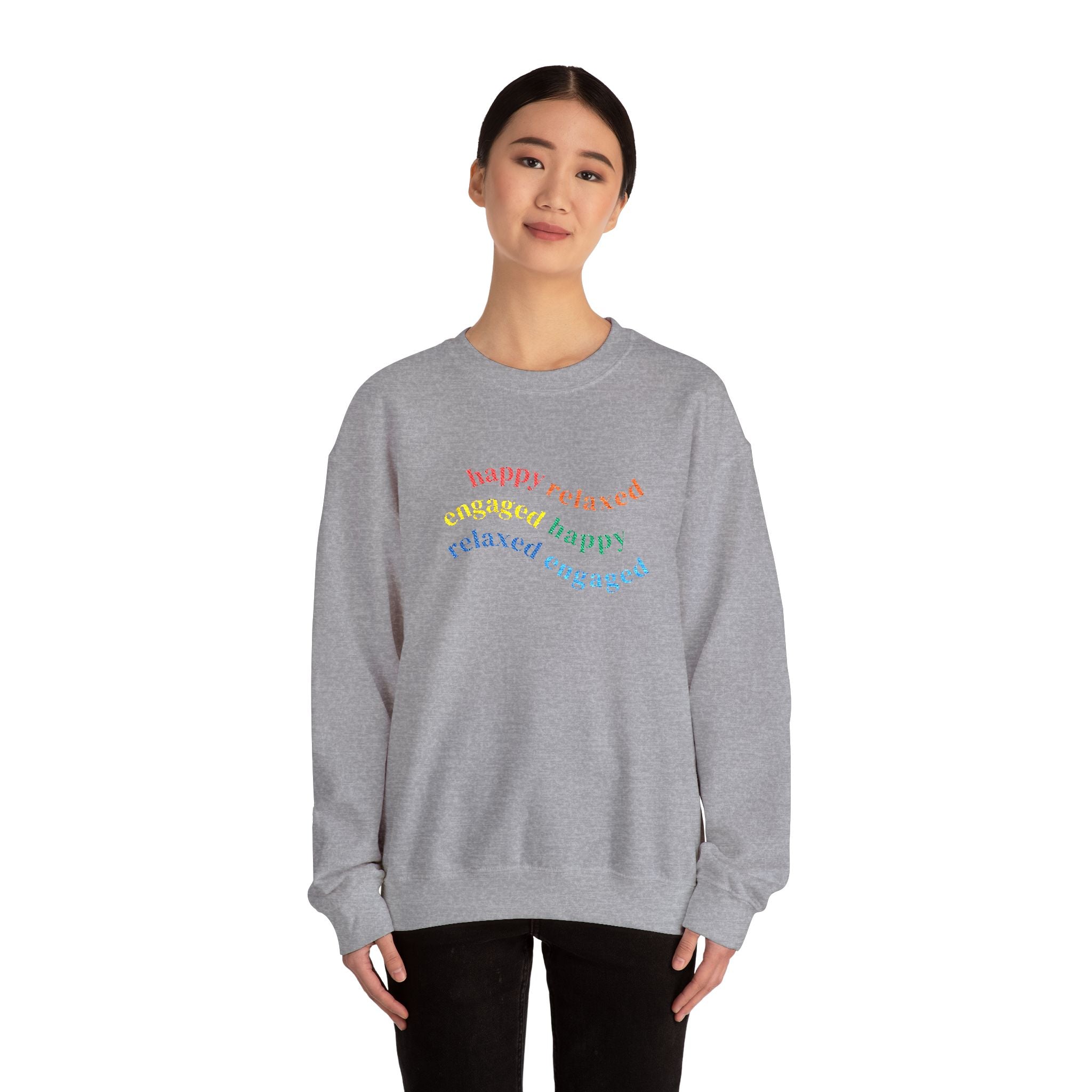 HRE Happy Relaxed Engaged Embroidered Sweatshirt