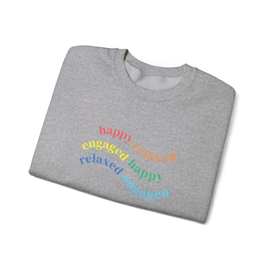 HRE Happy Relaxed Engaged Embroidered Sweatshirt