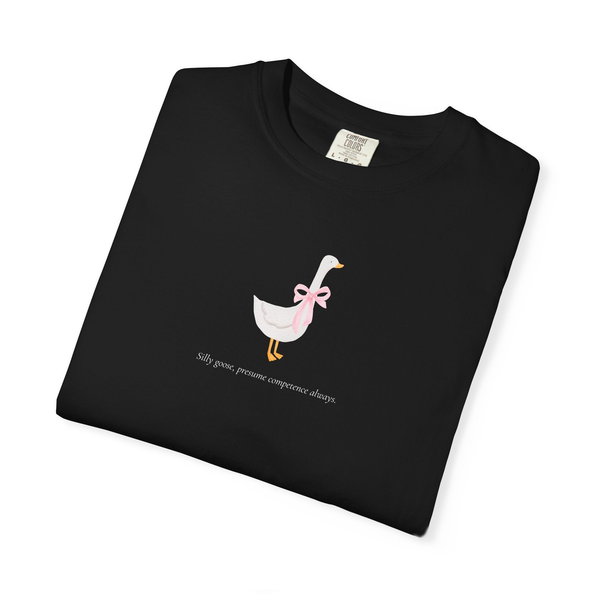 Silly Goose | Presume Competence Always | T Shirt| Pink Bow