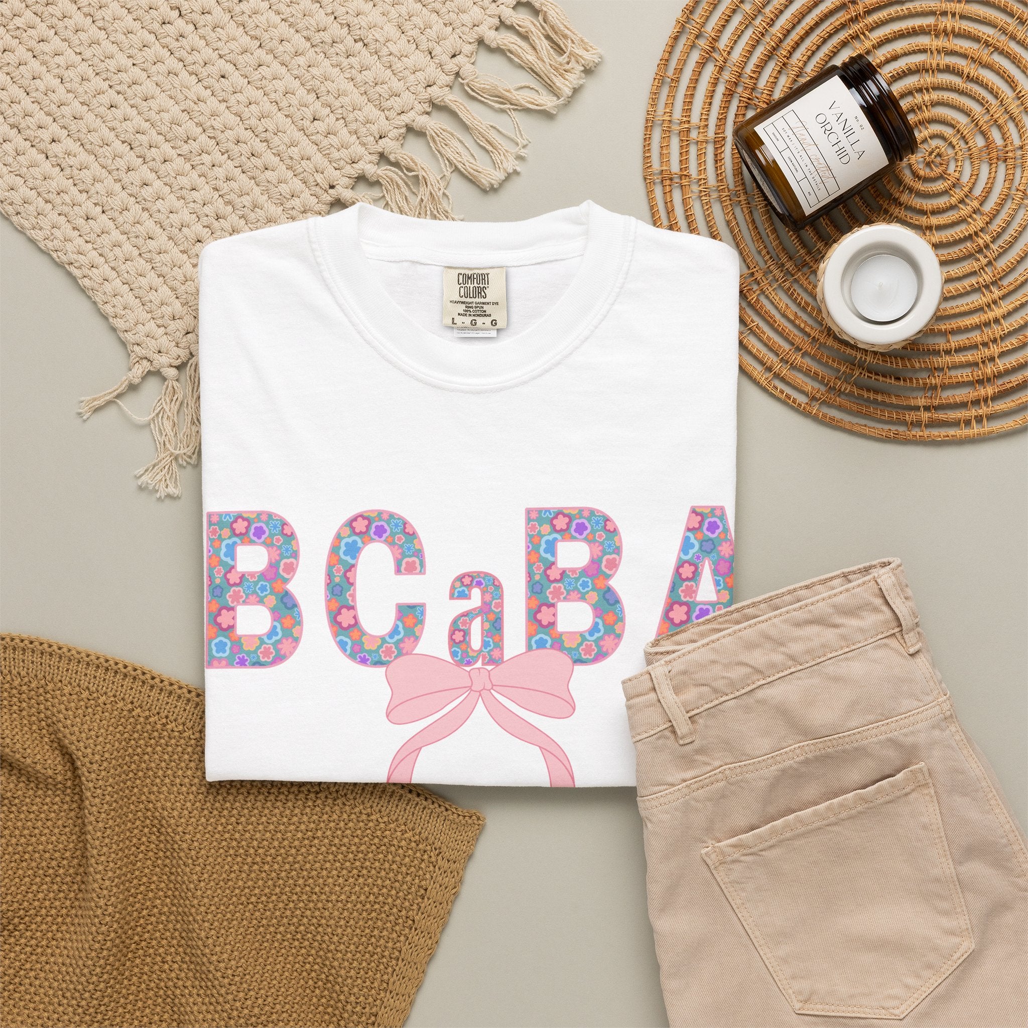 BCaBA | Board Certified Assistant Behavior Analyst |T-Shirt | Doodle Flowers | Comfort Colors