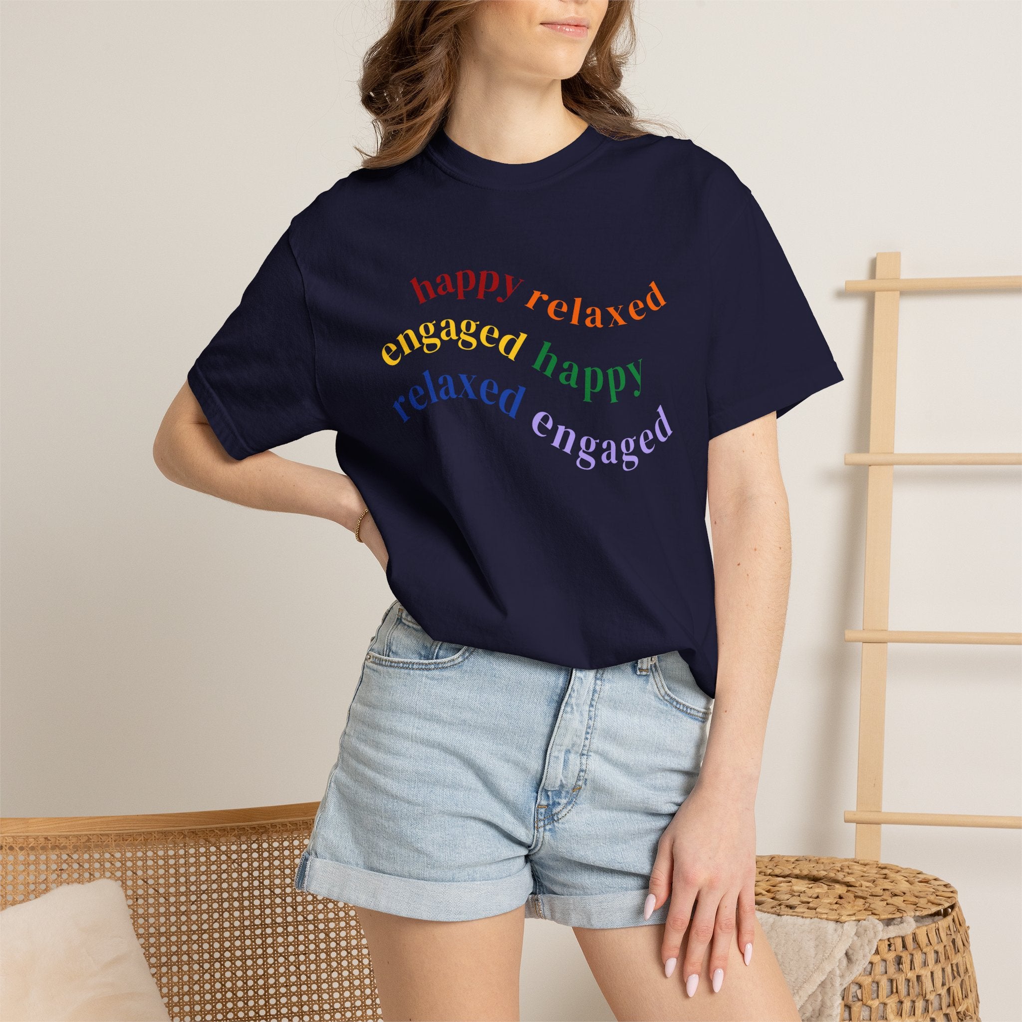 HRE Happy Relaxed Engaged Rainbow | Comfort Colors