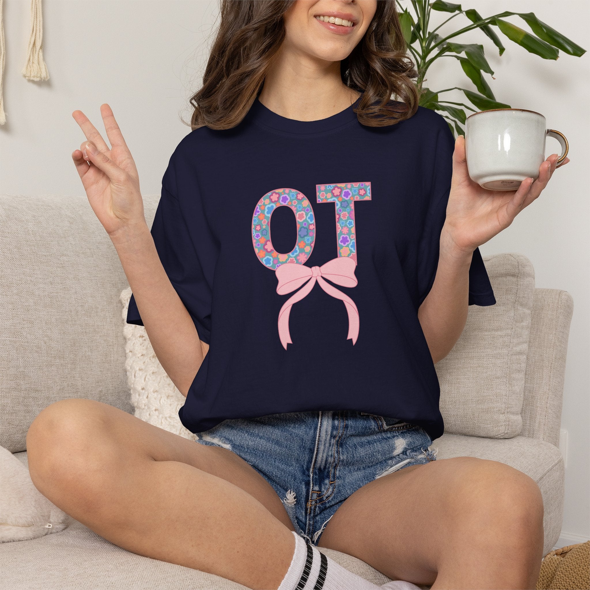 OT | Occupational Therapy | T-Shirt | Doodle Flowers | Comfort Colors