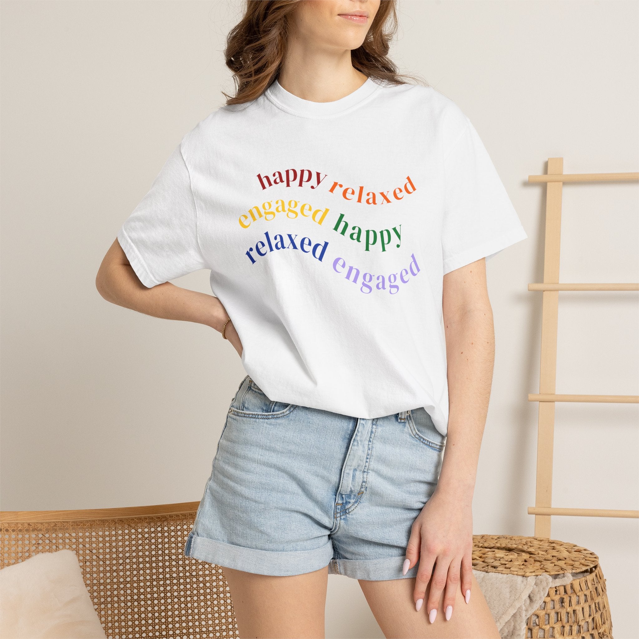 HRE Happy Relaxed Engaged Rainbow | Comfort Colors