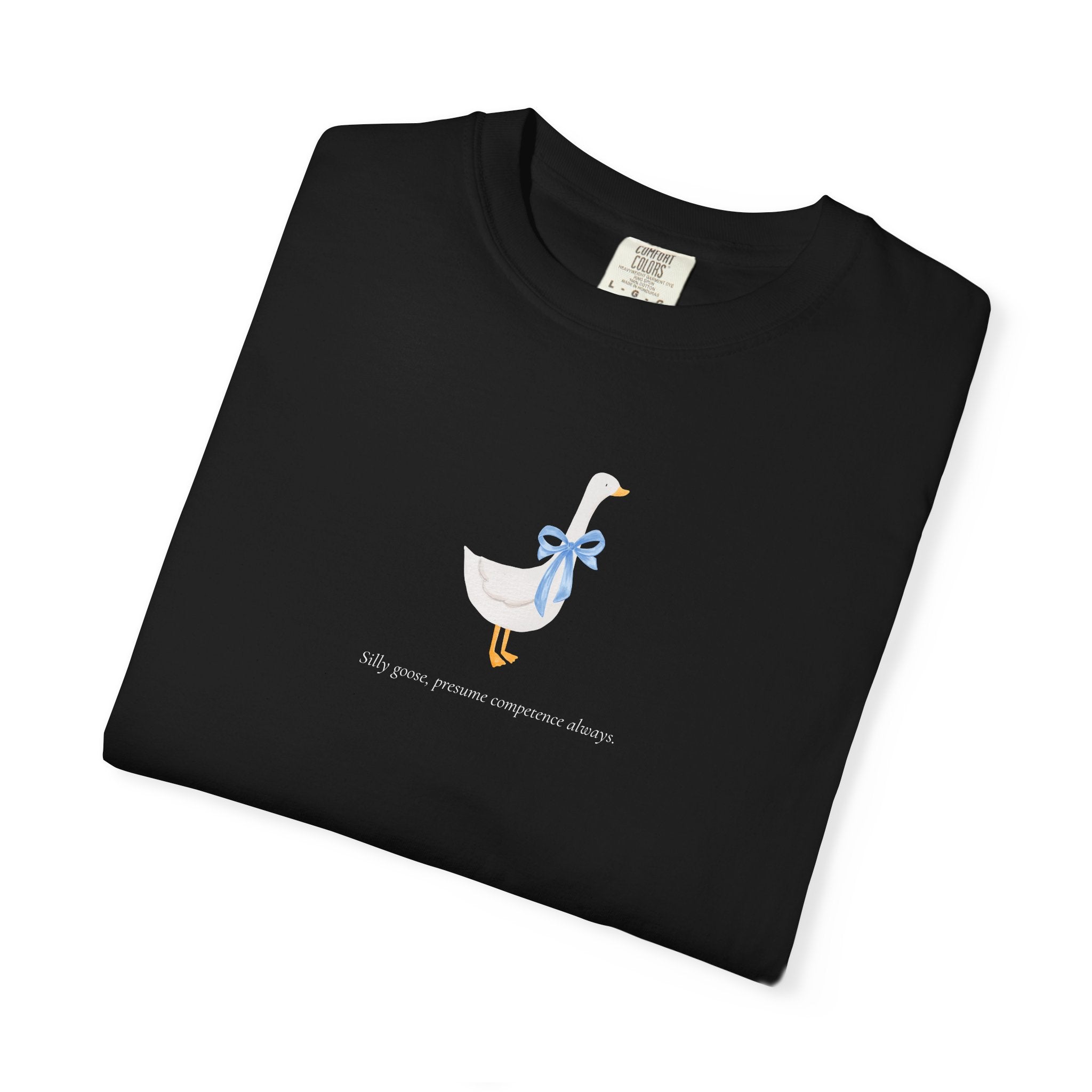 Silly Goose | Presume Competence Always | T Shirt| Blue Bow