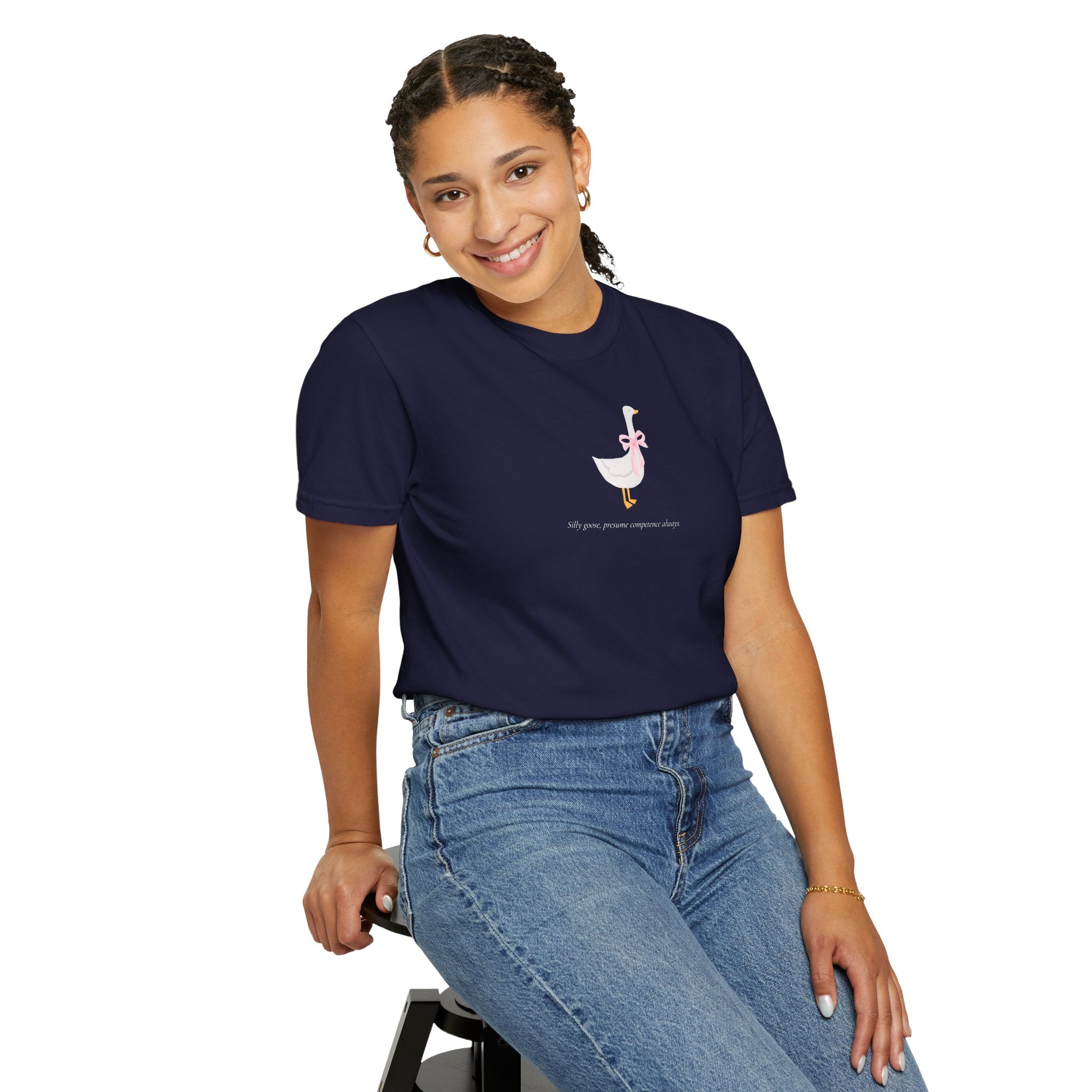 Silly Goose | Presume Competence Always | T Shirt| Pink Bow
