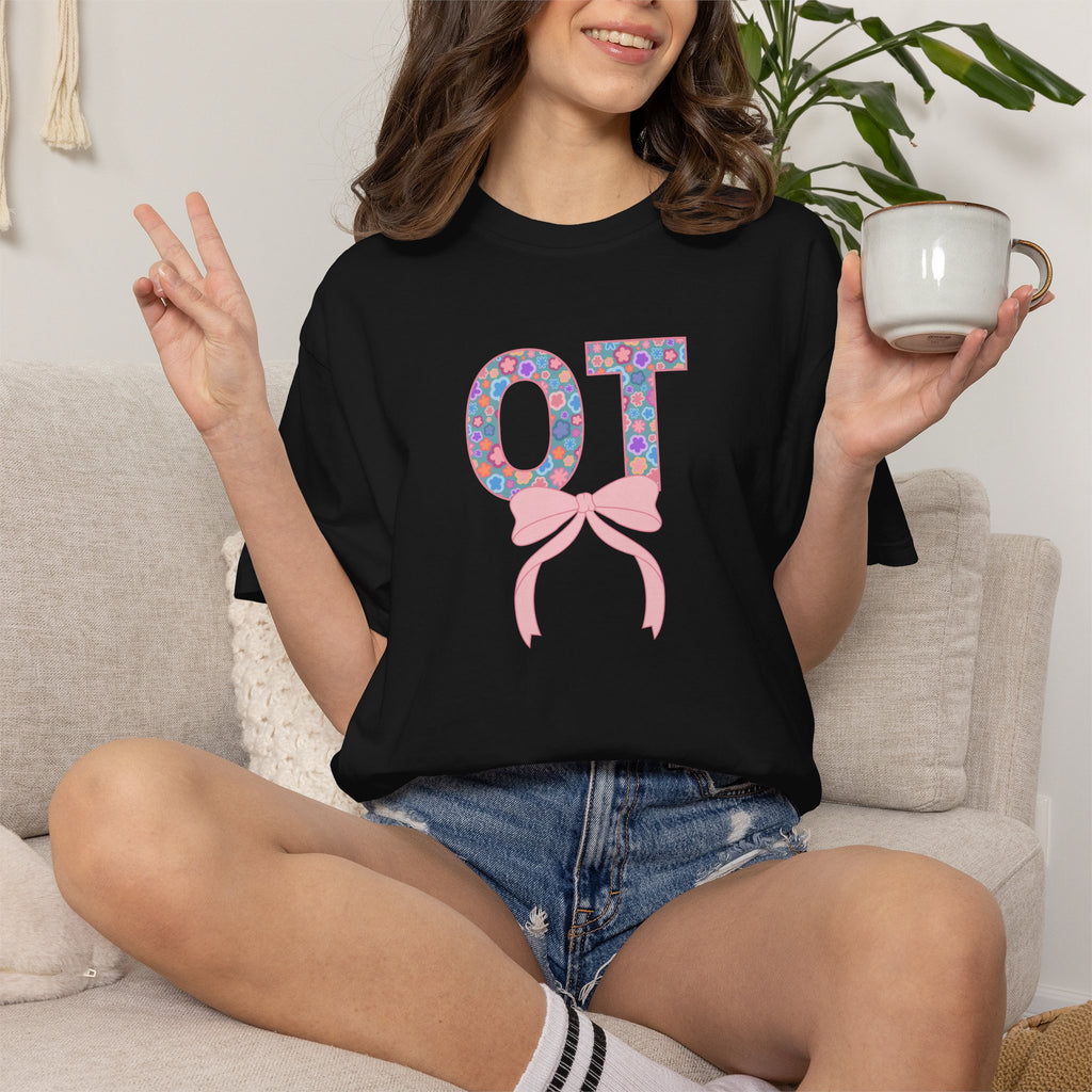 OT | Occupational Therapy | T-Shirt | Doodle Flowers | Comfort Colors