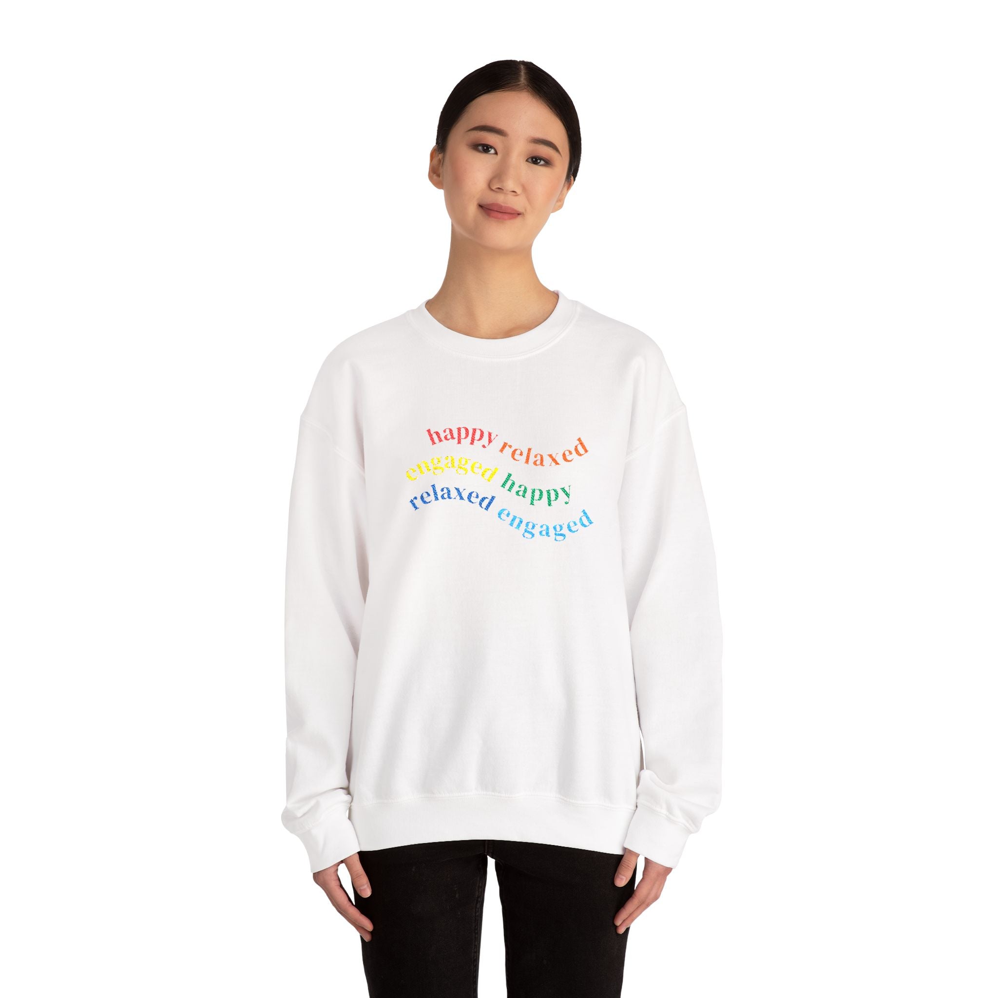 HRE Happy Relaxed Engaged Embroidered Sweatshirt